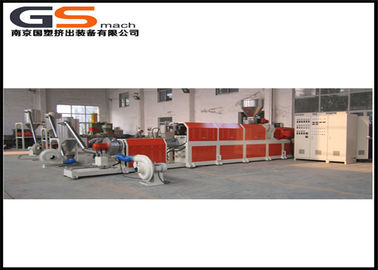 ประเทศจีน Anti-Flame Master Batch Plastic Pellet เครื่องอัดอากาศระบบระบายความร้อนแบบ Extruder Air Cooling Cutting System โรงงาน